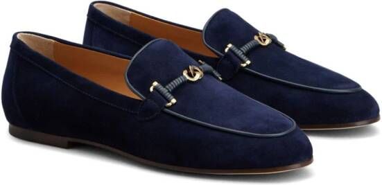 Tod's horsebit-detail suede loafers Blue