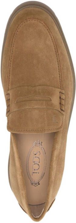 Tod's Ibrido tonal-stitching loafers Brown