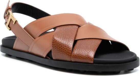 Tod's interwoven leather sandals Brown