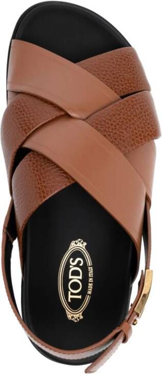 Tod's interwoven leather sandals Brown