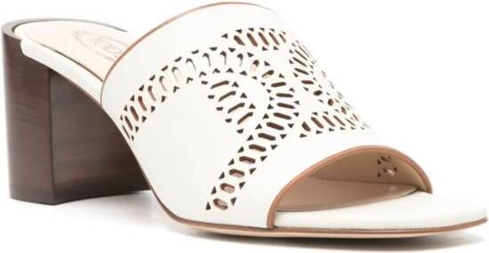 Tod's Kate 75mm leather mules White