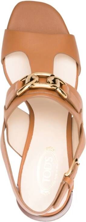 Tod's Kate 75mm leather sandals Brown