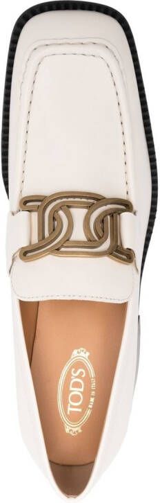 Tod's Kate block-heel leather loafers Neutrals