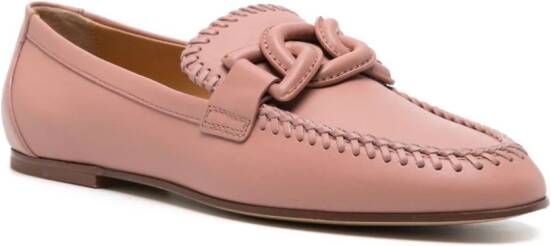 Tod's Kate braided-detailed loafers Pink