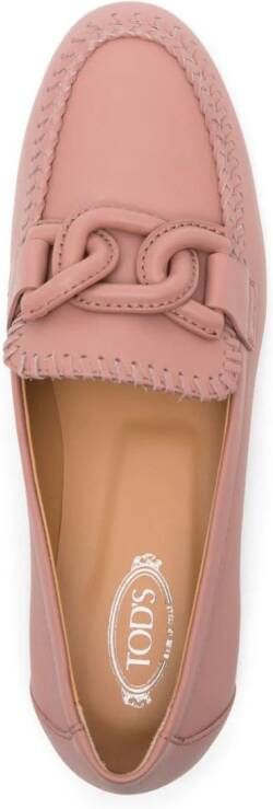 Tod's Kate braided-detailed loafers Pink