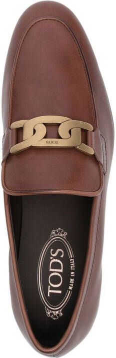 Tod's Kate chain-detail loafers Brown