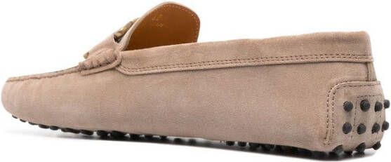 Tod's Kate Gommino suede loafers Neutrals