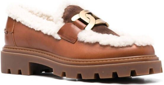 Tod's Kate horsebit-detail loafers Brown