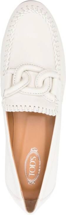 Tod's Kate leather loafers White