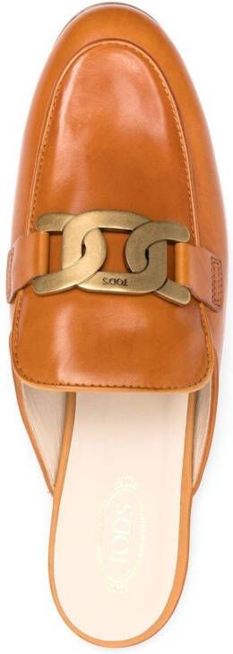 Tod's Kate leather mules Brown