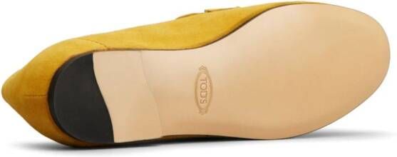 Tod's Kate logo-engraved loafers Yellow