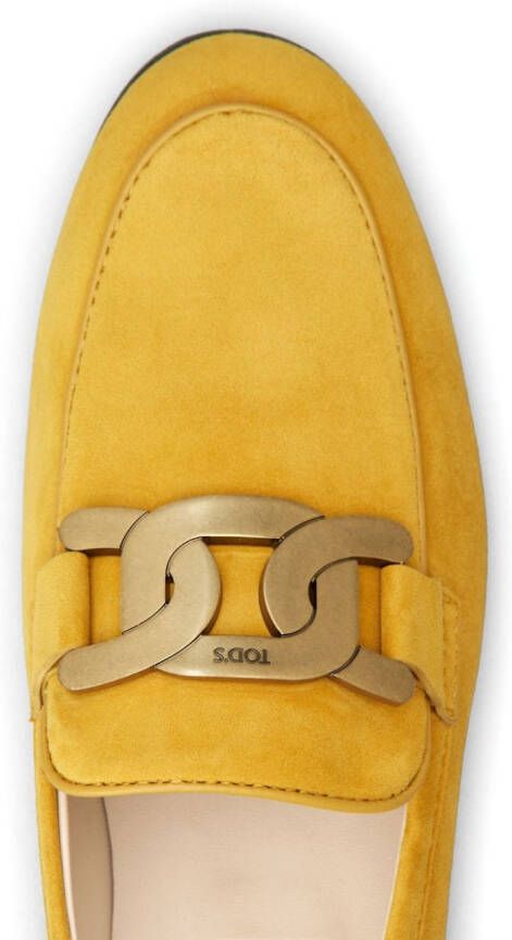 Tod's Kate logo-engraved loafers Yellow