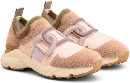 Tod's Kate slip-on faux-fur sneakers Pink