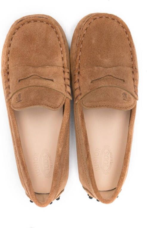 Tod's Kids Gommino suede loafers Neutrals