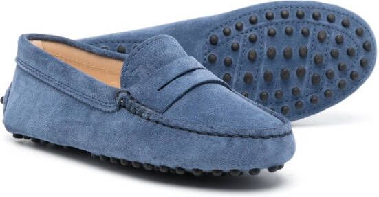 Tod's Kids round-toe flat loafers Blue