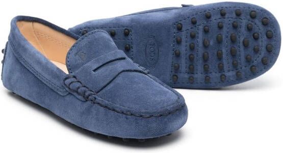 Tod's Kids slip-on style loafers Blue