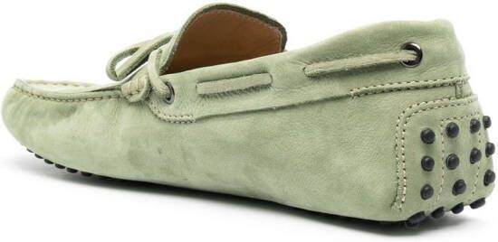 Tod's Laccetto Gommino suede loafers Green