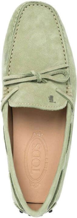Tod's Laccetto Gommino suede loafers Green