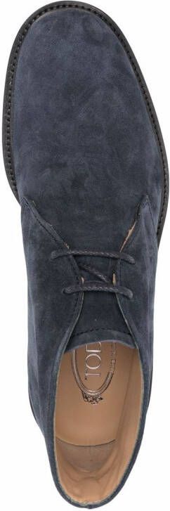 Tod's lace-up suede boots Blue