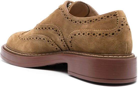 Tod's lace-up suede brogues Brown