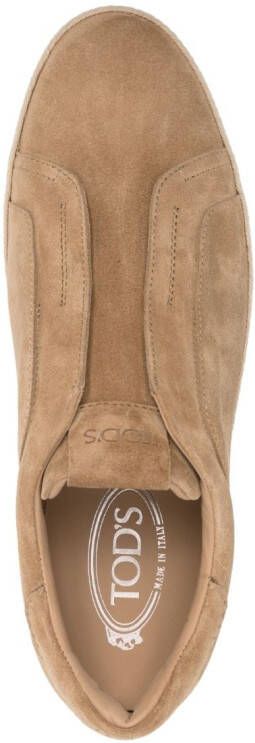 Tod's laceless suede sneakers Brown