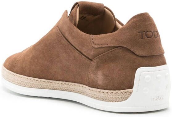 Tod's laceless suede sneakers Brown