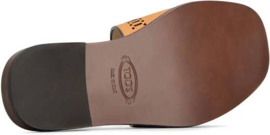 Tod's laser-cut leather sandals Orange