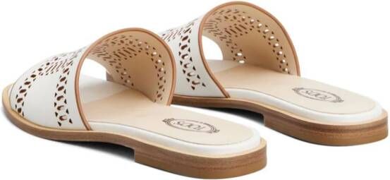 Tod's laser-cut leather sandals White