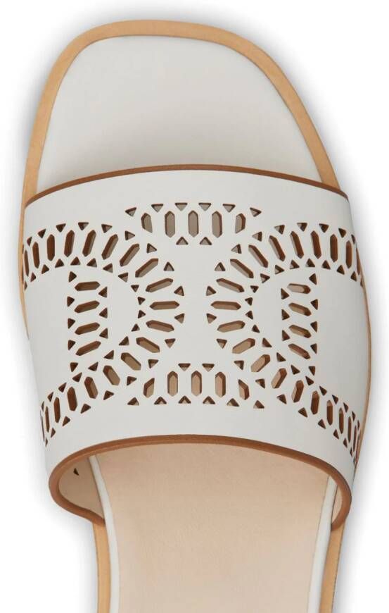 Tod's laser-cut leather sandals White