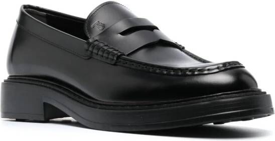 Tod's leather 50mm penny loafers Black