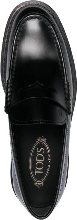 Tod's leather 50mm penny loafers Black