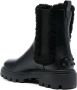 Tod's leather faux-shearling trim boots Black - Thumbnail 3