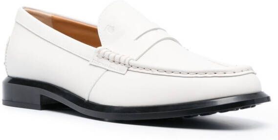Tod's leather penny loafers White