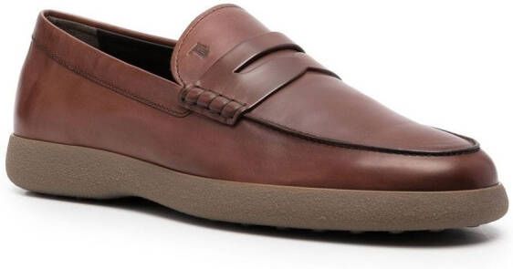 Tod's leather penny loafers Brown
