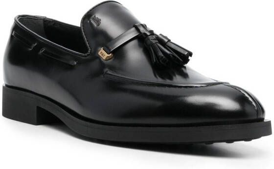 Tod's leather tassel loafers Black