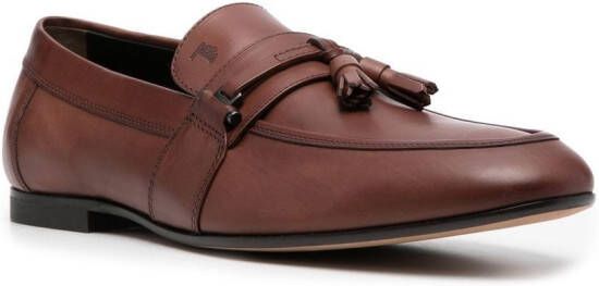 Tod's leather tassels loafers Brown