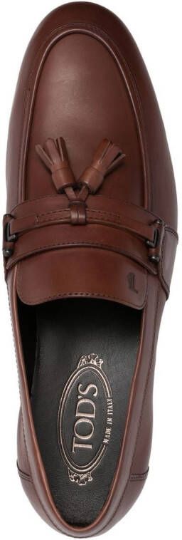 Tod's leather tassels loafers Brown