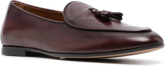 Tod's leather tassels loafers Red