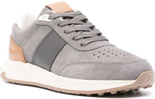 Tod's leather-trim suede sneakers Grey