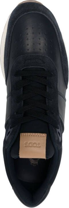 Tod's leather-trimmed low-top sneakers Blue
