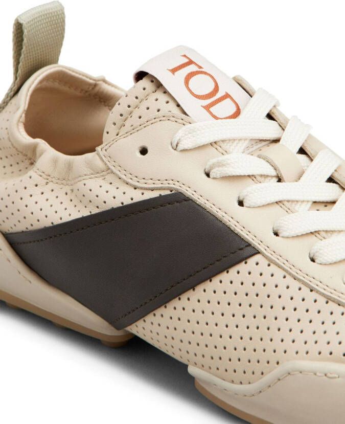 Tod's logo-appliqué leather sneakers Neutrals