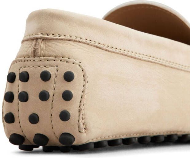 Tod's logo-debossed leather loafers Neutrals