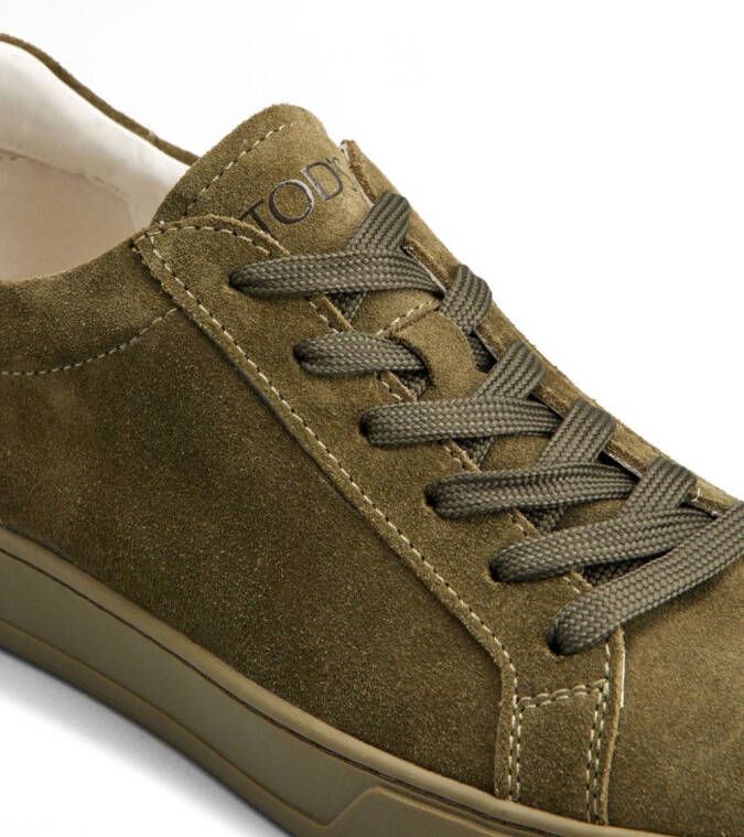 Tod's logo-detail suede sneakers Green