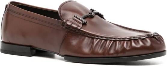 Tod's logo-horsebit leather loafers Brown