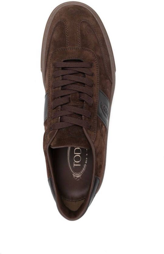 Tod's logo-patch low-top sneakers Brown
