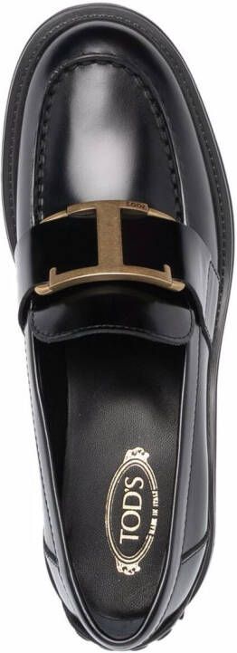 Tod's logo-plaque 60mm loafers Black