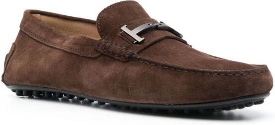 Tod's logo-plaque Gommino loafers Brown