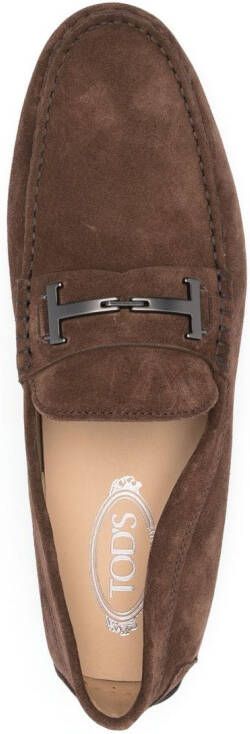 Tod's logo-plaque Gommino loafers Brown