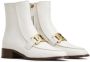 Tod's logo-plaque leather ankle boots White - Thumbnail 2