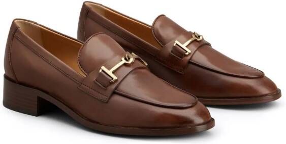 Tod's logo-plaque leather loafers Brown